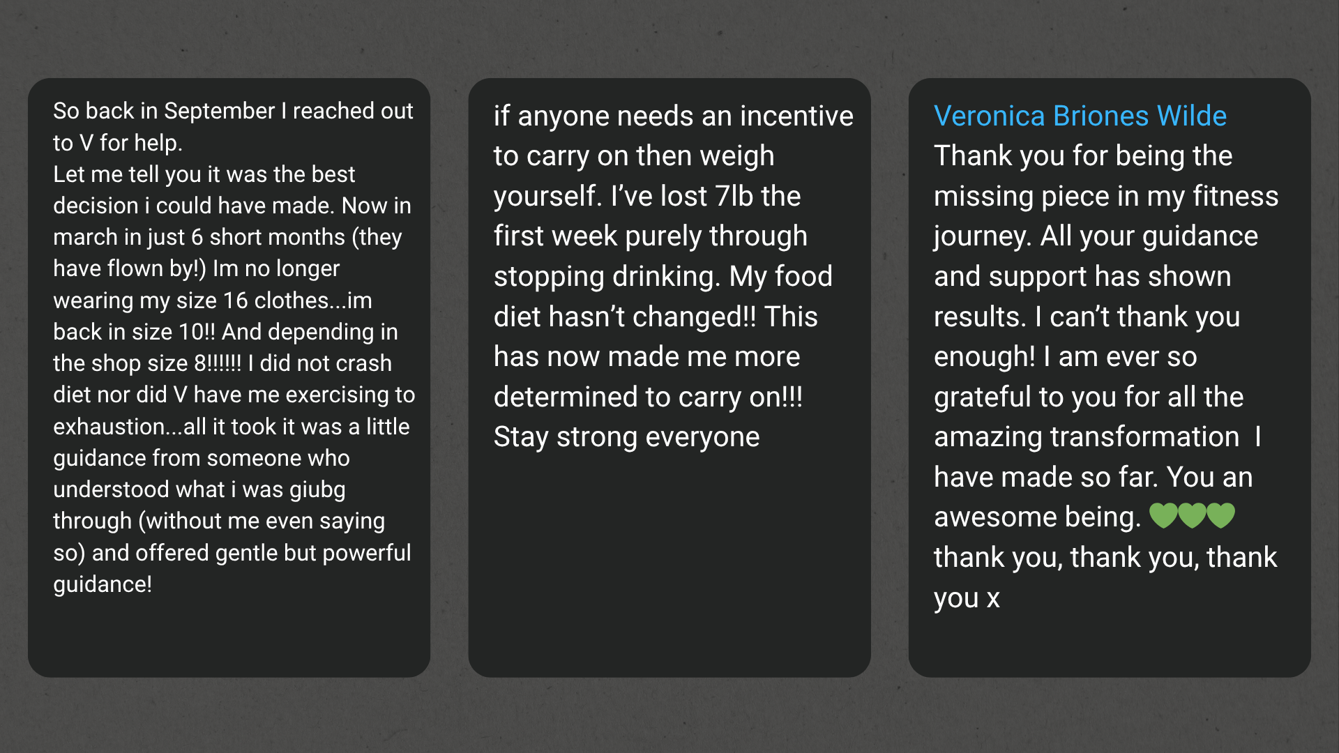 Client Written Testimony